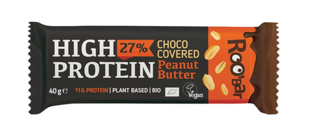 Glutenfreier schokoladenüberzogener Haselnuss-Protein-Riegel bio 40 g - Smart Organic (Roobar)